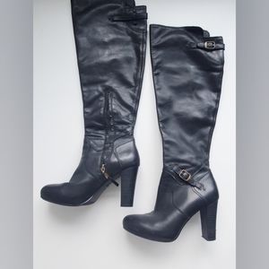 UGG Knee High Black Boots Heels Size 8